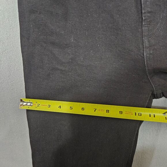 Everlane The Way High Jean in Coal Black Loose Baggy Straight Leg Raw Hem SZ 12 - Picture 7 of 10